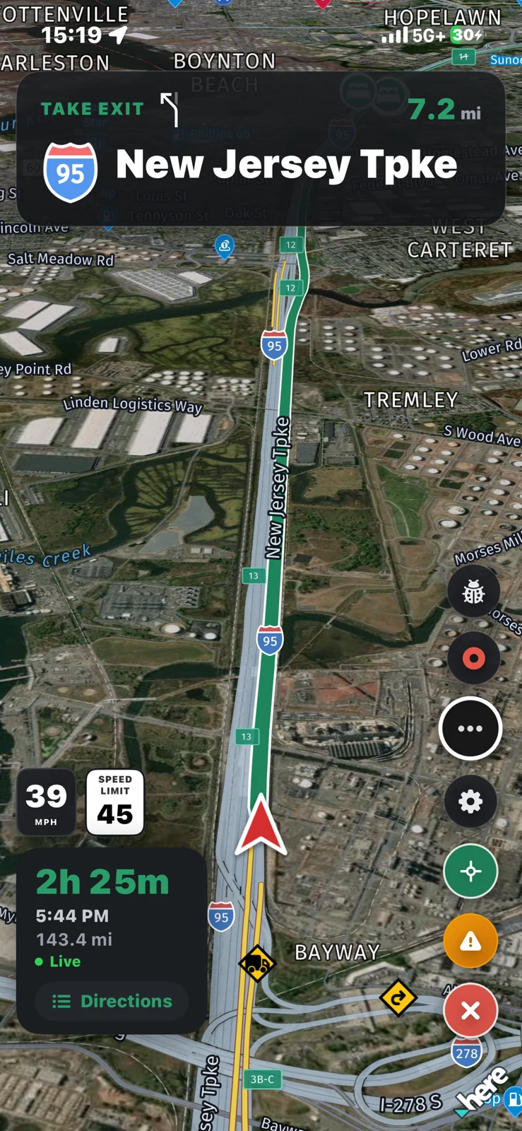 askLAD navigation running on an iPhone