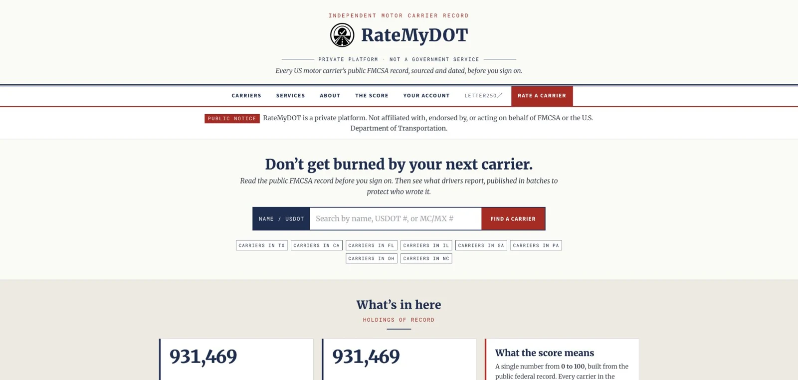 RateMyDOT project preview